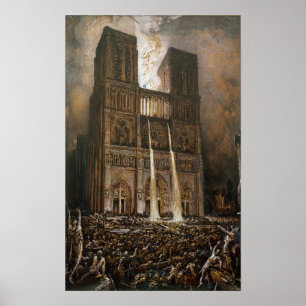 Die Bevölkerung, die Notre-Dame belagert Poster