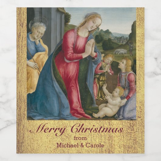 Die Bewunderung des christlichen Kindes - Frediani Weinetikett (Einzelnes Label)