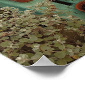 Die bezaubernde Gartenanlage Blume Pots Rustikaler Poster (Ecke)