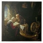 Die Bibel-Lektion oder Anne und Tobias (Öl auf Fliese (Vorderseite)