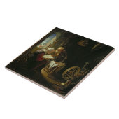 Die Bibel-Lektion oder Anne und Tobias (Öl auf Fliese (Seite)