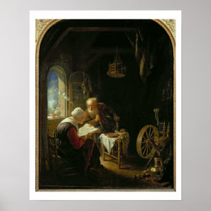 Die Bibel-Lektion oder Anne und Tobias (Öl auf Poster