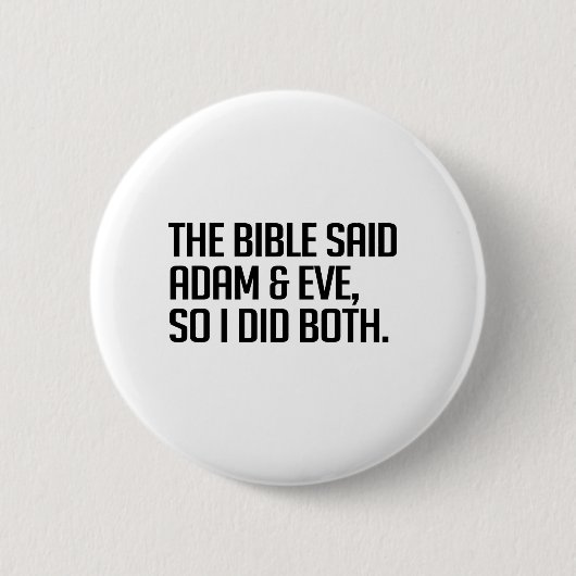 Die Bibel sagte Adam und Eva Button (Vorderseite)