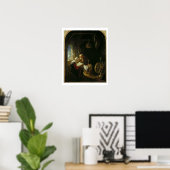 Die Bibellehre oder Anne und Tobias (Öl auf Tafel) Poster (Heimbüro)