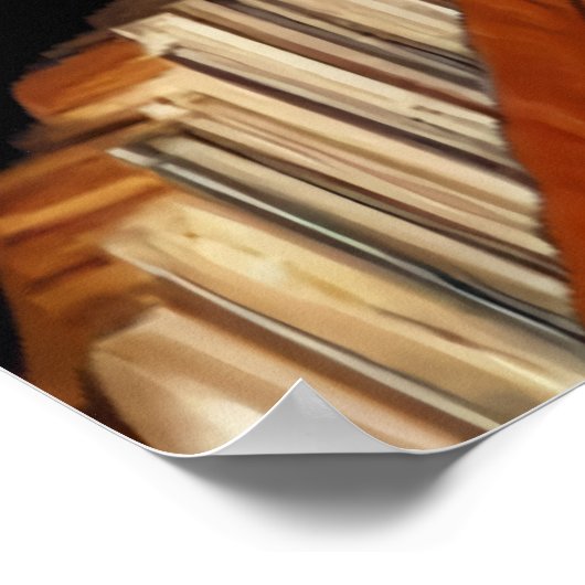 Die Bibliothek | AI Art Poster (Ecke)