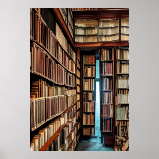 Die Bibliothek | AI Art Poster (Vorne)