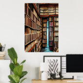 Die Bibliothek | AI Art Poster (Heimbüro)