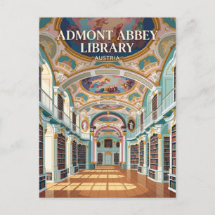 Die Bibliothek der Stiftsbibliothek Admont Österre Postkarte