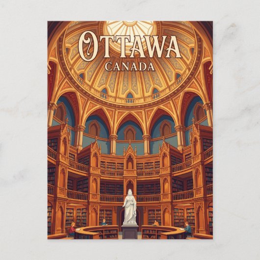 Die Bibliothek des Parlaments Kanada Postkarte (Vorderseite)