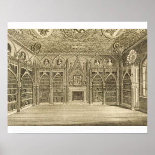 Die Bibliothek, graviert von Godfrey, aus "Beschre Poster