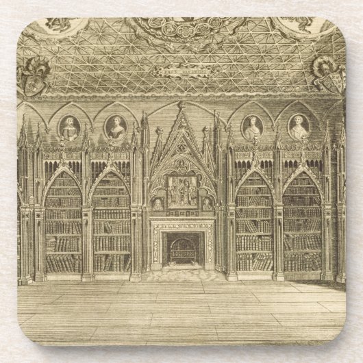 Die Bibliothek, graviert von Godfrey, von Untersetzer (Vorderseite)