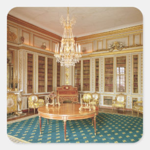 Die Bibliothek von Louis XVI im Jahre 1781 Quadratischer Aufkleber