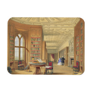 Die Bibliothek, Windsor Schloss, 1838 (Farbelitho) Magnet