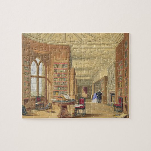 Die Bibliothek, Windsor Schloss, 1838 (Farbelitho) Puzzle (Horizontal)