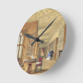 Die Bibliothek, Windsor Schloss, 1838 (Farbelitho) Runde Wanduhr (Winkel)