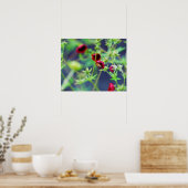 Die Biene mit der roten Blume Poster (Küche)