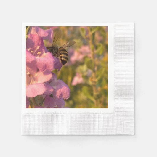 Die Biene 🐝 und die Blume 🌺  Serviette (Vorderseite)