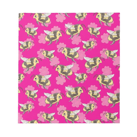 Die Bienen auf einem rosa Hintergrundnotizpad gere Notizblock (Vorderseite)