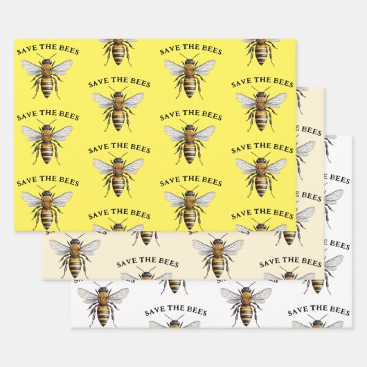 Die Bienen gelb gerettet Geschenkpapier Set (Set)