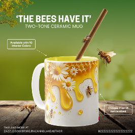 "Die Bienen haben es" Zwei-Töne-Keramik-Tasse Zweifarbige Tasse
