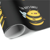 Die Bienen Knees Funny Bumble Bee Pun Dark BG Geschenkpapier (Rolleneckpunkt)
