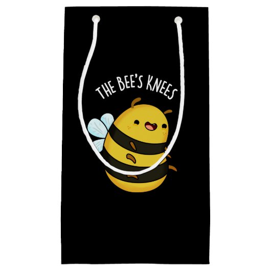 Die Bienen Knees Funny Bumble Bee Pun Dark BG Kleine Geschenktüte (Vorderseite)