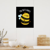 Die Bienen Knees Funny Bumble Bee Pun Dark BG Poster (Küche)