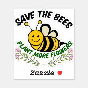 Die Bienen-Pflanze mehr Blume gerettet Aufkleber