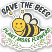 Die Bienen-Pflanze mehr Blume gerettet Aufkleber (Vorderseite)
