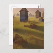 Die Bienenstöcke Pastorale Art Scene Postkarte (Vorne/Hinten)