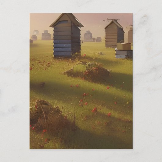 Die Bienenstöcke Pastorale Art Scene Postkarte (Vorderseite)