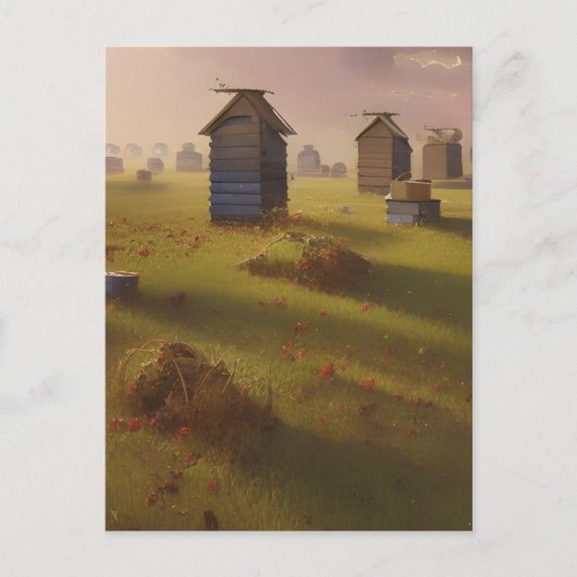 Die Bienenstöcke Pastorale Art Scene Postkarte (Vorderseite)