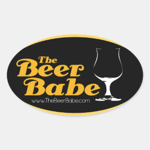 Die Bier-Babe Ovaler Aufkleber