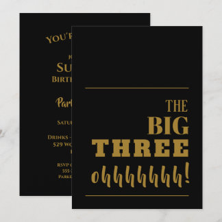 Die BIG 30 Black Gold zum Geburtstag Einladung