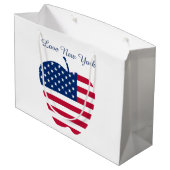 Die "Big Apple America"-Fahne NYC Große Geschenktüte (Rückseite Schrägansicht)
