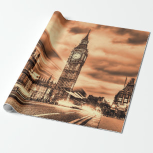Die Big Ben im Retro-Stil in London Geschenkpapier