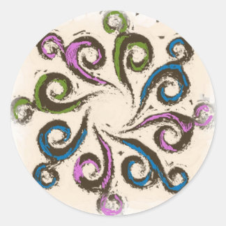 Die Big Curl-Aufkleber Runder Aufkleber