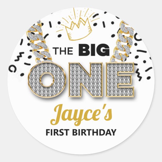 Die BIG One Birthday Party Sticker (Vorderseite)