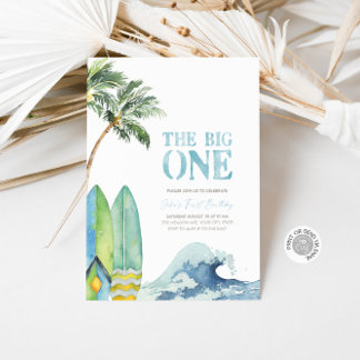 Die BIG ONE Surfing 1. Geburtstag Party Einladung