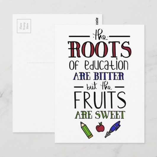 Die Bildung ist bitter Postkarte (Vorne/Hinten)