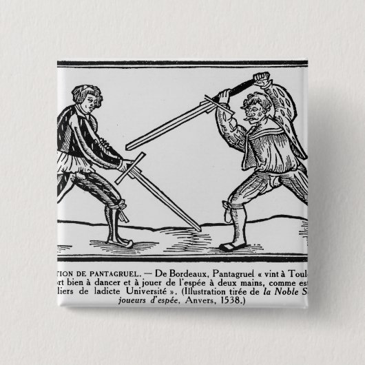 Die Bildung von Pantagruel, Illustration Button (Vorderseite)