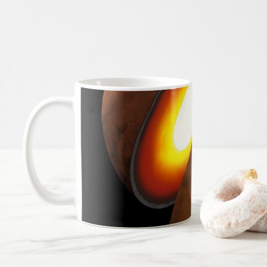 Die Bildung von Rocky Bodies im Sonnensystem. Kaffeetasse (Mit Donut)