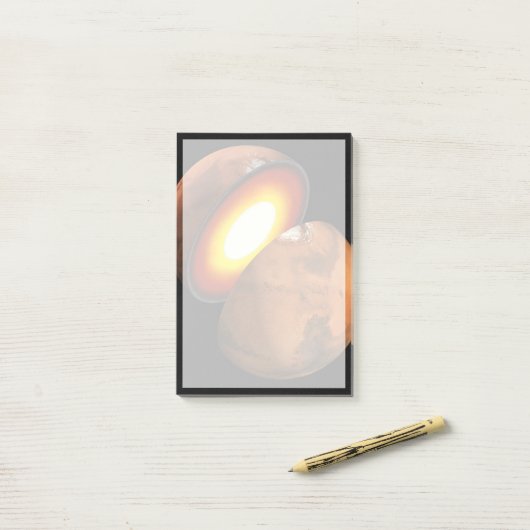 Die Bildung von Rocky Bodies im Sonnensystem. Post-it Klebezettel (Auf Schreibtisch)