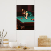 DIE BILLARD SPIELERIN POSTER (Küche)