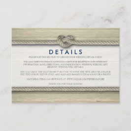 Die Bindung der bekannten rustikalen Strande-Hochz Begleitkarte