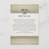 Die Bindung der bekannten rustikalen Strande-Hochz Begleitkarte (Vorderseite)