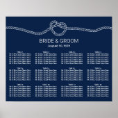 Die Bindung der knot Navy Blue Wedding Chart Poster (Vorne)