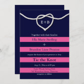 Die Bindung der Knoten Fuchsia und der Marine für Einladung (Vorne/Hinten)