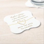 Die Bindung der Knoten Gold und Weiß-Hochzeit rett Untersetzer (angewinkelt)