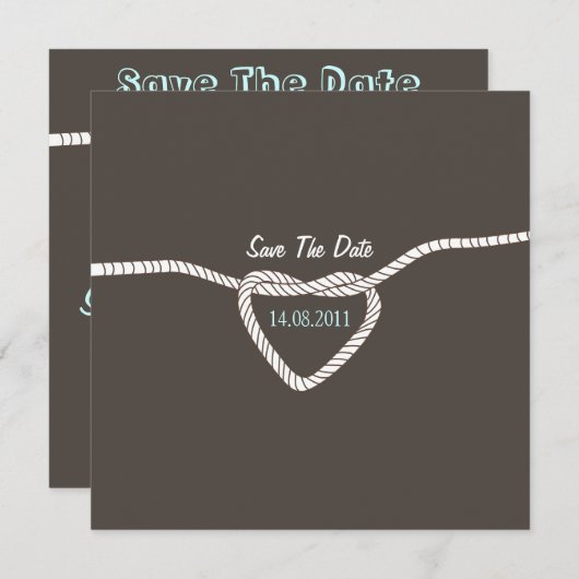 Die Bindung der Knoten Hochzeit speichern das Datu Save The Date (Vorne/Hinten)